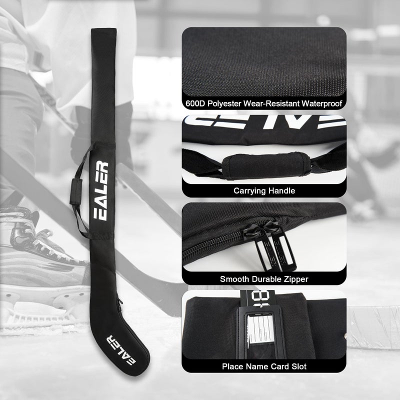 EALER HB200 Adult One Shoulder Hockey Stick Bag - Black, Light, Waterproof, Adjustable Ice Hockey Equipment for Men Senior - Image 4